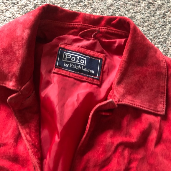 Red Suede Polo Jacket - Picture 2 of 2